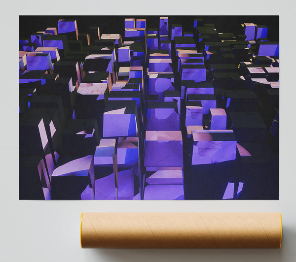 Purple Geometric Labyrinth Poster