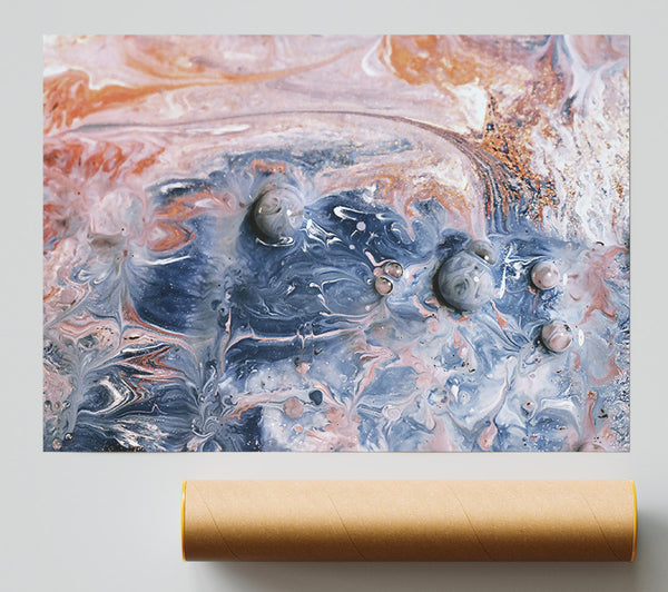 Blue Swirling Delights Poster