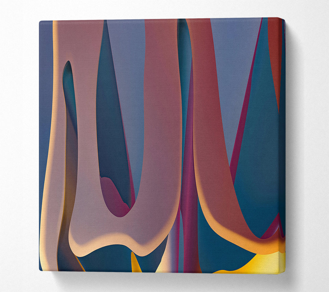  A Canvas Print of Azure Abstract Forms Canvas Wall Art