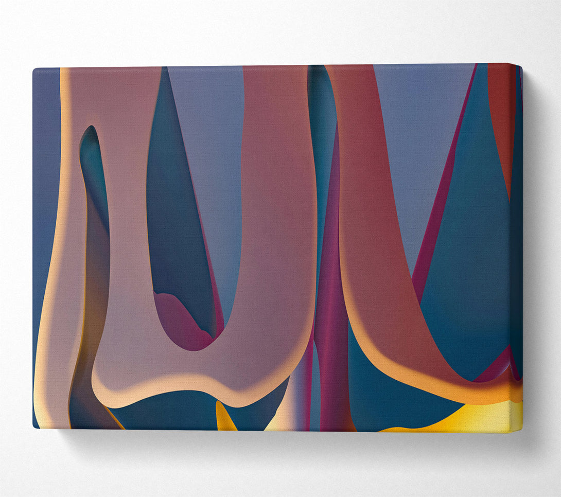  A Canvas Print of Azure Abstract Forms Canvas Wall Art