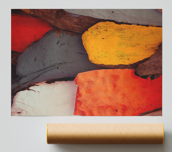 Orange Wood Layers Poster