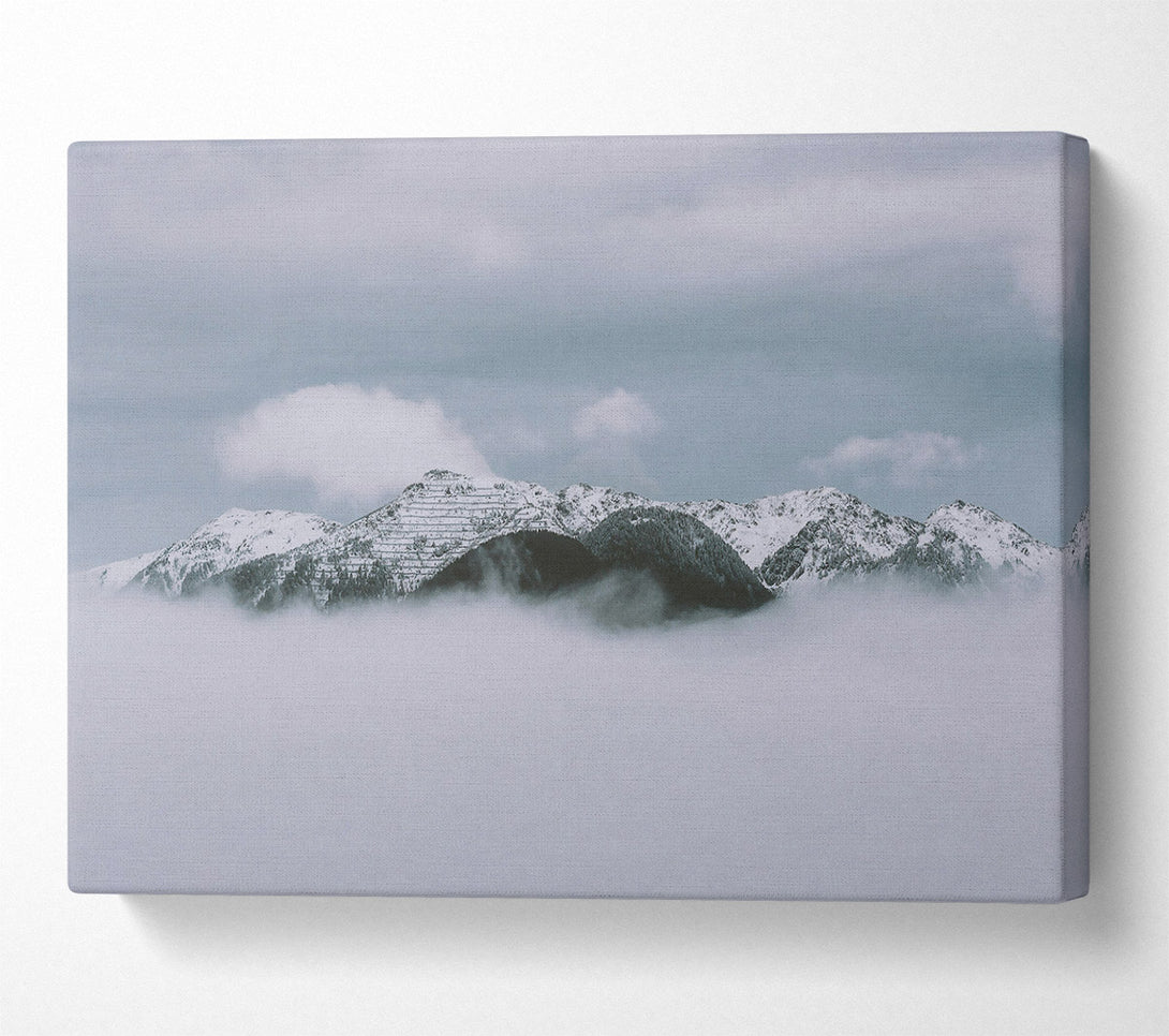  A Canvas Print of White Peaks In Fog Canvas Wall Art