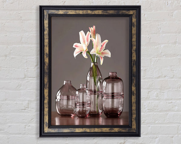 Burgundy Vases Framed Print