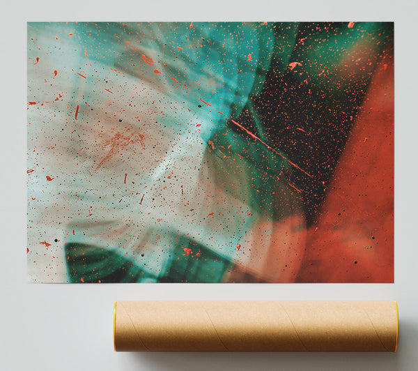 Teal And Rust Abstract Poster