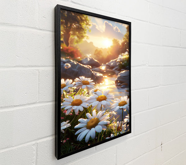Golden Daisies In Stream