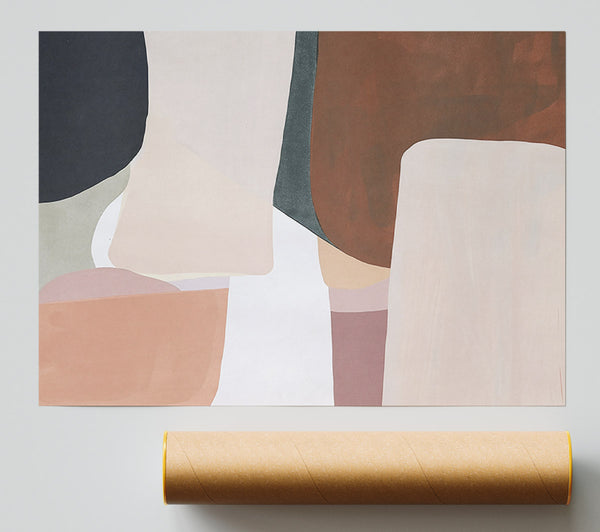 Peach Abstract Shapes Print