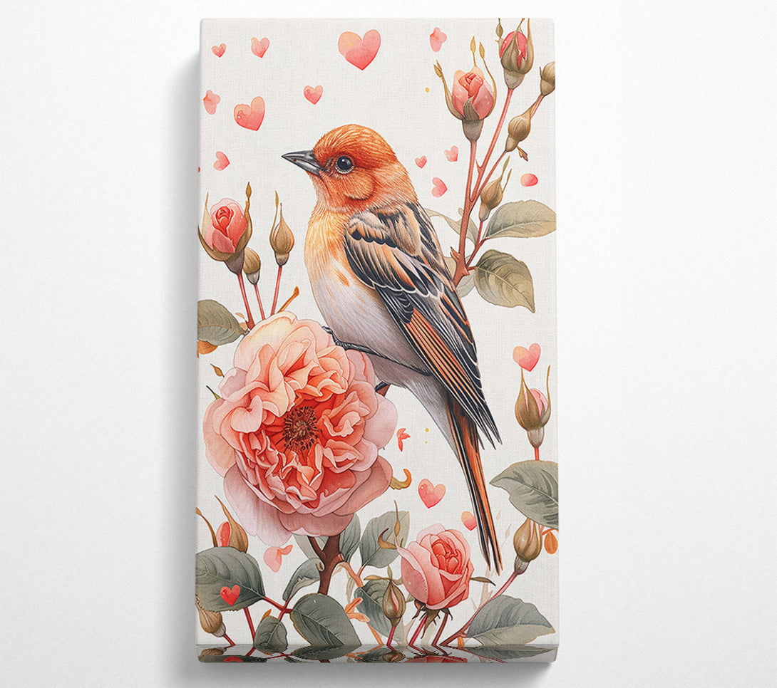  A Canvas Print of Peachy Bird Love Canvas Wall Art