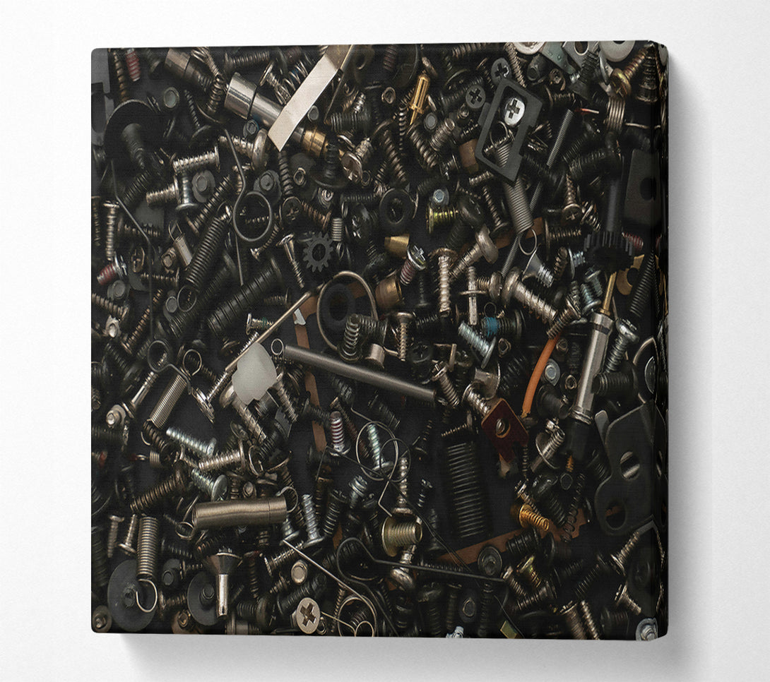  A Canvas Print of Silver Metal Chaos Canvas Wall Art