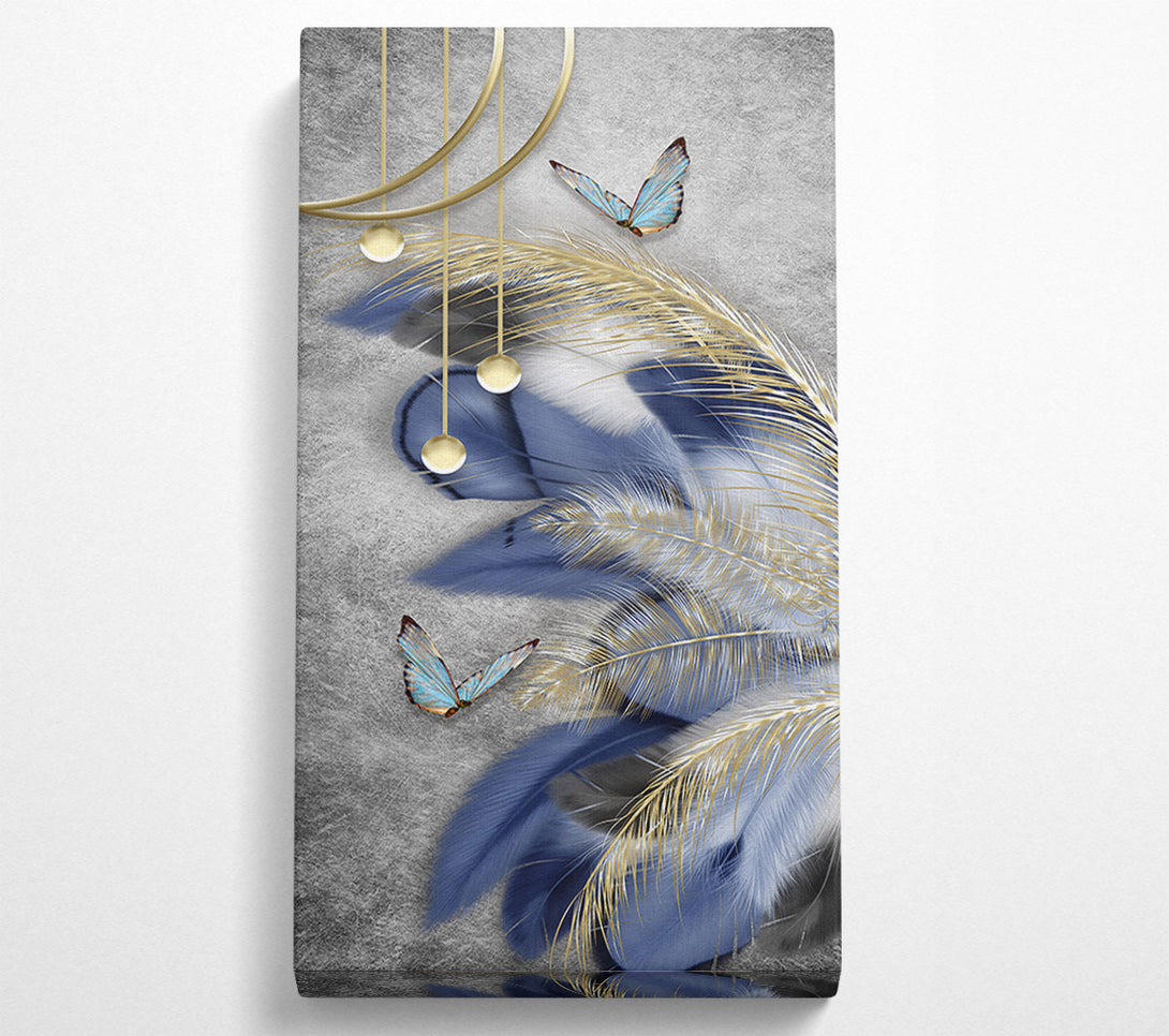  A Canvas Print of Butterfly Around Feathers Canvas Art