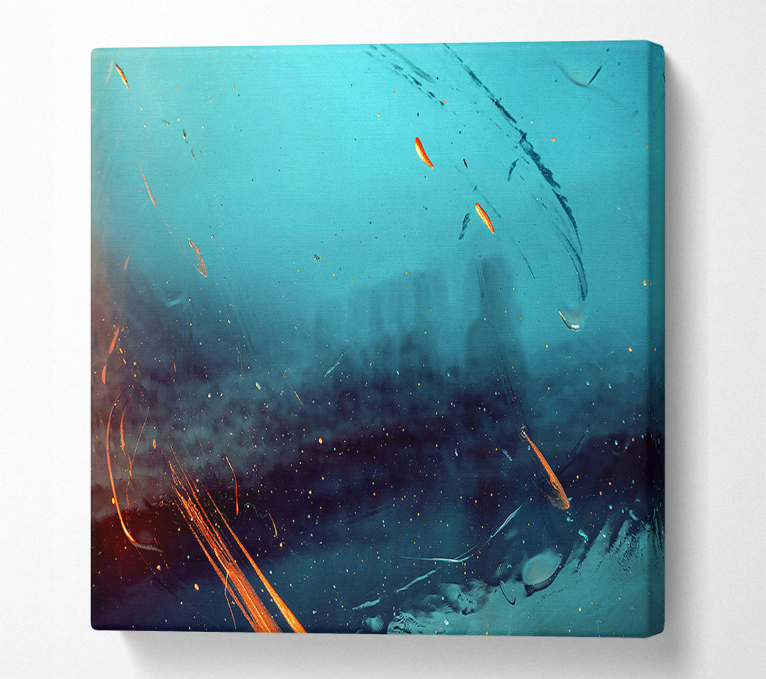  A Canvas Print of Aqua Streaks And Dust Canvas Art