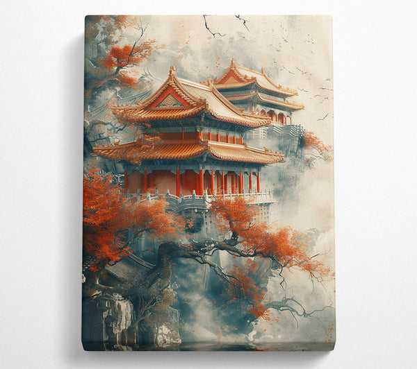  A Canvas Print of Golden Temple In Mist Canvas Wall Art