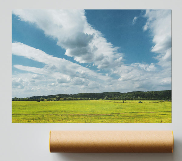Green Meadow Cloudscape Giclee Print