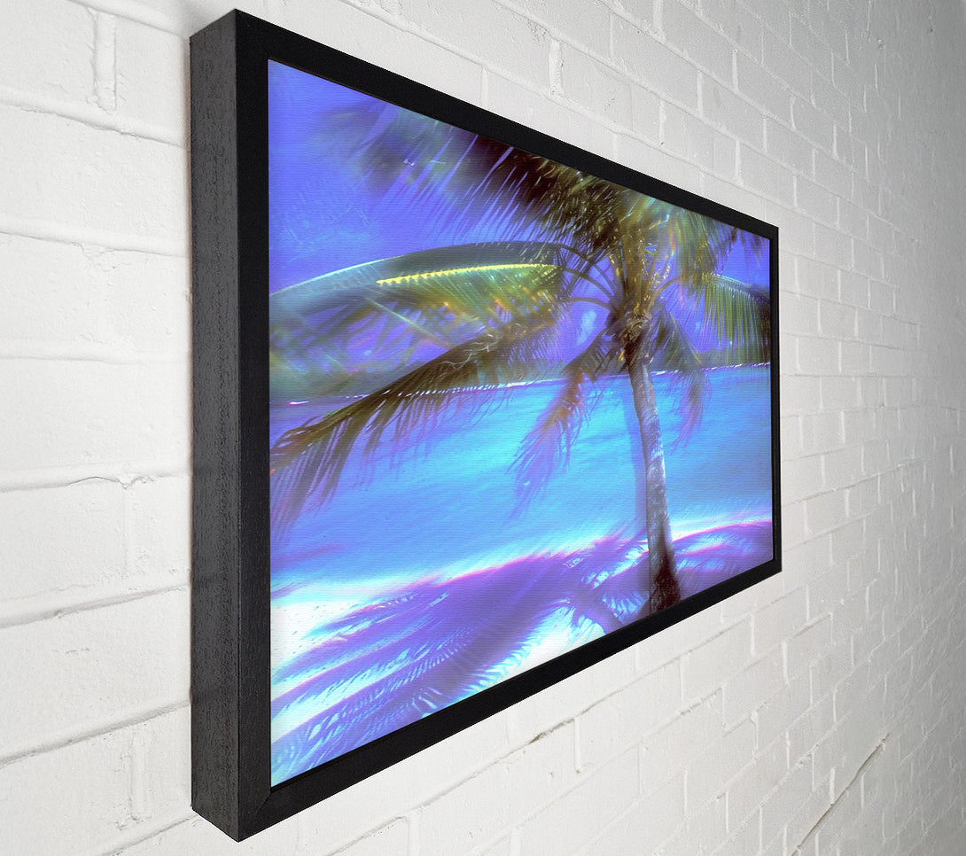  A Canvas Print of Blue Palm Shoreline Canvas Wall Art