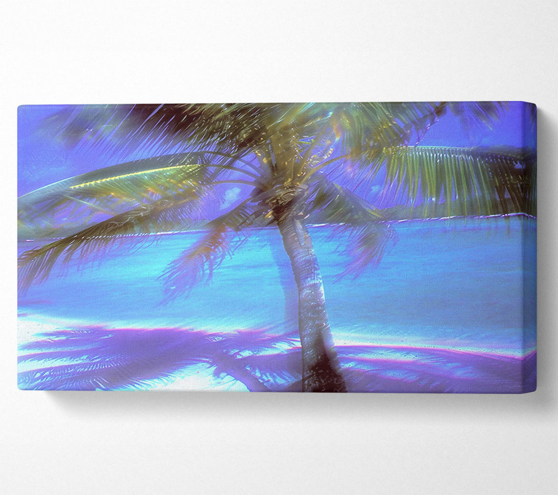  A Canvas Print of Blue Palm Shoreline Canvas Wall Art