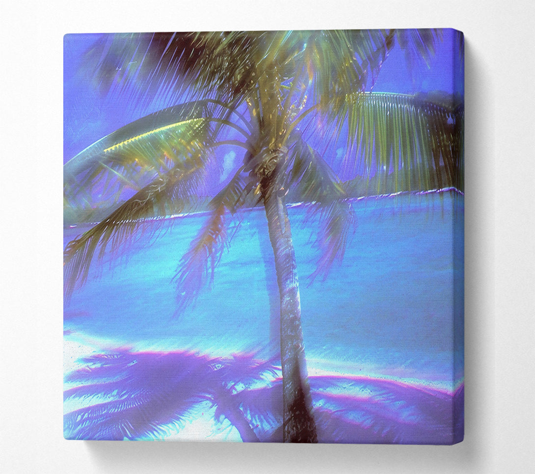  A Canvas Print of Blue Palm Shoreline Canvas Wall Art