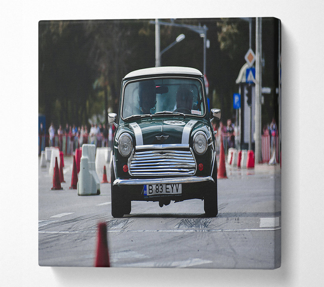  A Canvas Print of Green Mini On Track Canvas Art