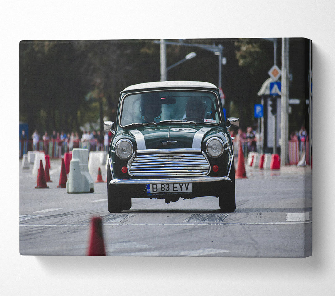  A Canvas Print of Green Mini On Track Canvas Art