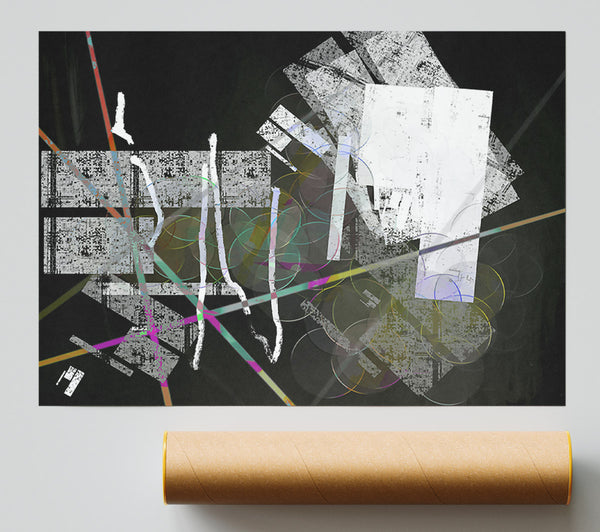 White Over Black Lines Giclee Print