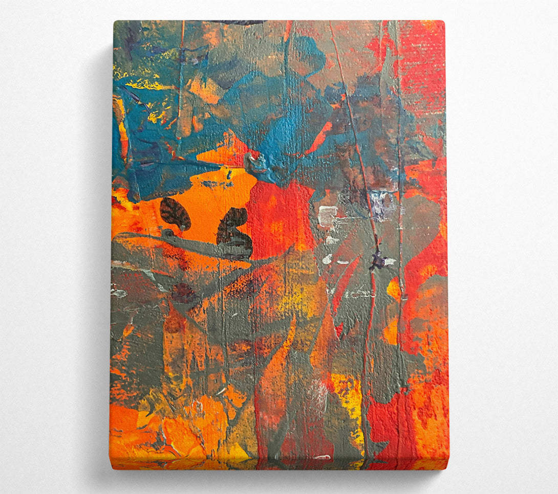  A Canvas Print of Orange Abstract Strokes Canvas Wall Art