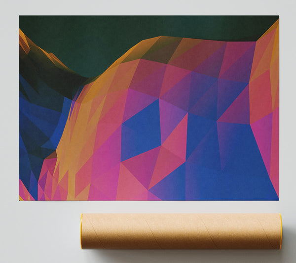 Orange Polygonal Abstract Poster