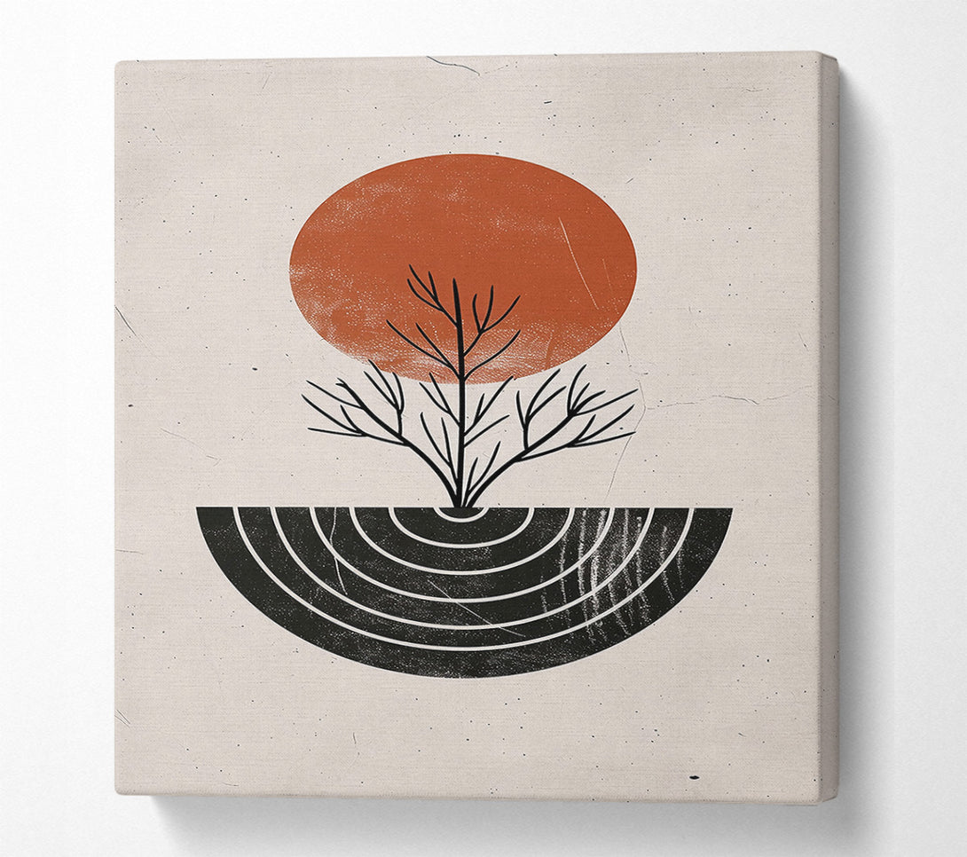  A Canvas Print of Terracotta Sun & Roots Canvas Art