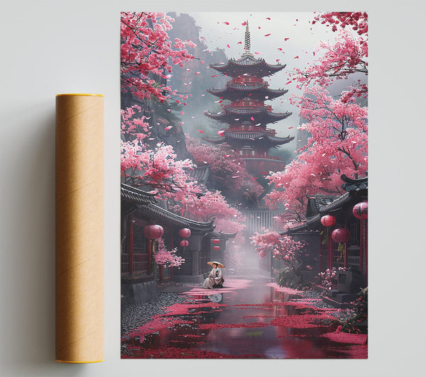 Pink Pagoda Dreamscape Print