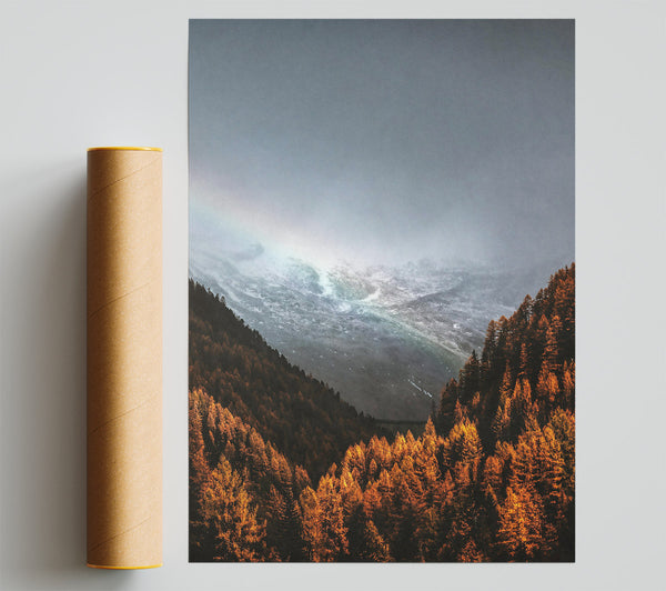 Golden Forest Mist Poster