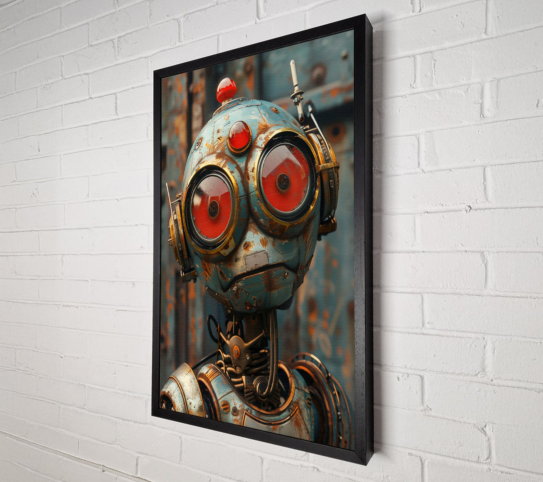  A Canvas Print of Blue Rusty Bot Canvas Art