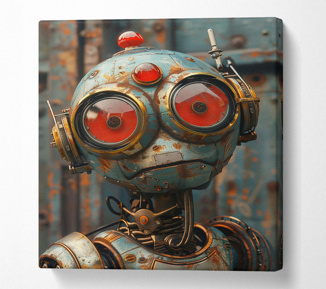  A Canvas Print of Blue Rusty Bot Canvas Art