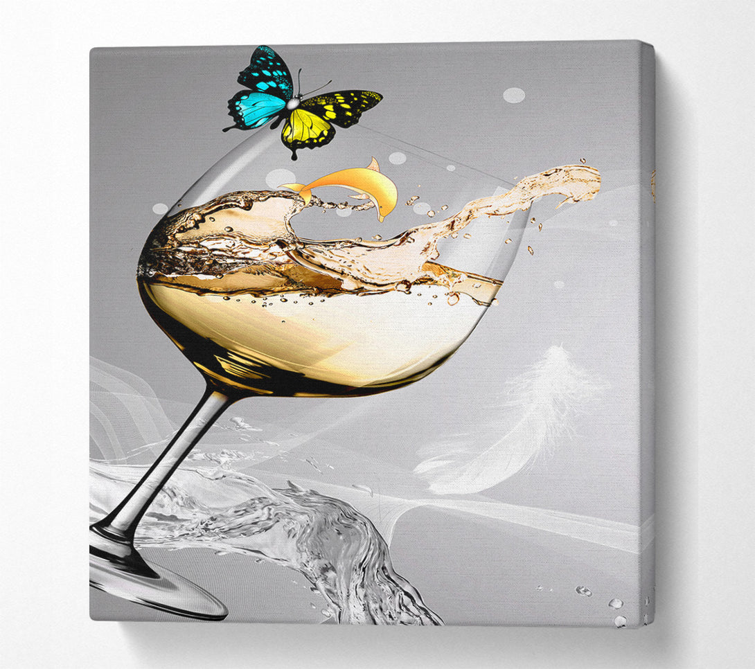  A Canvas Print of Butterfly Wine Splash Canvas Print