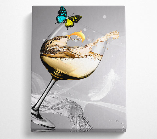  A Canvas Print of Butterfly Wine Splash Canvas Print