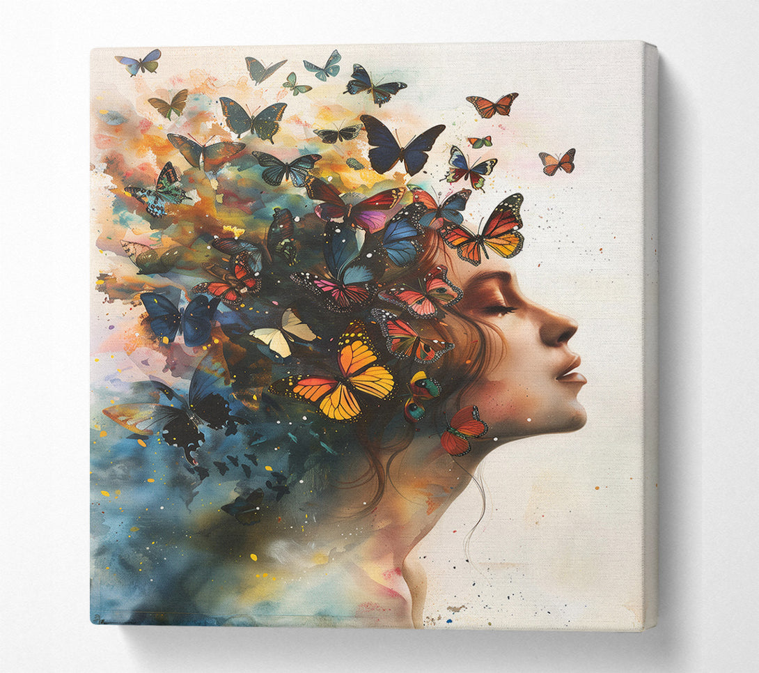  A Canvas Print of Butterfly Woman Explosion Canvas Art