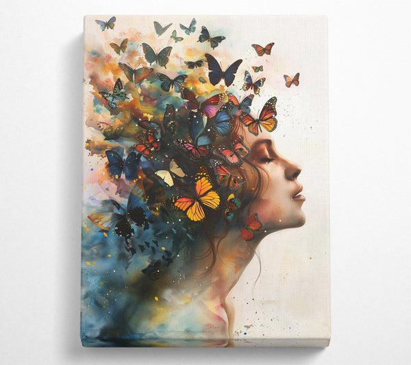  A Canvas Print of Butterfly Woman Explosion Canvas Art