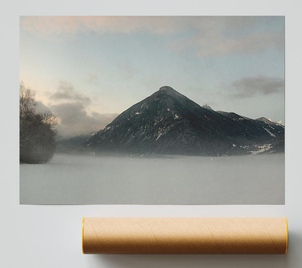 Pale Blue Mountain Print