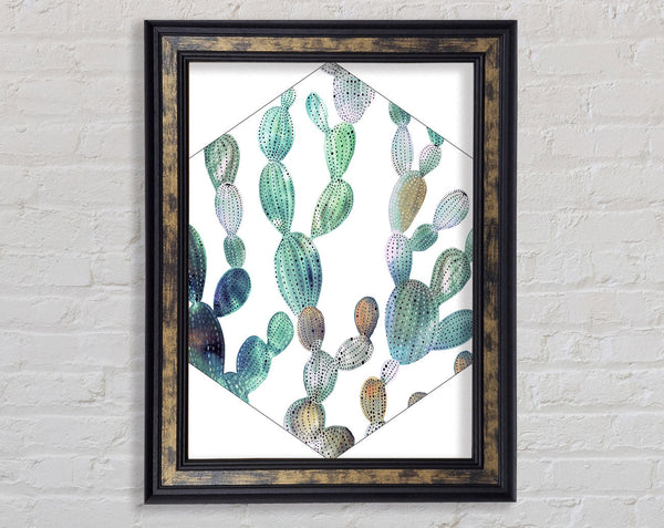 Cactus Inset Framed Print
