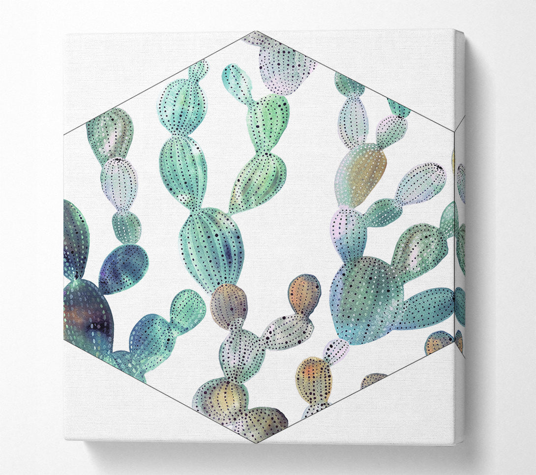  A Canvas Print of Cactus Inset Canvas Art