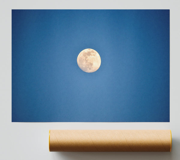 Blue Sky Moon Glow Poster