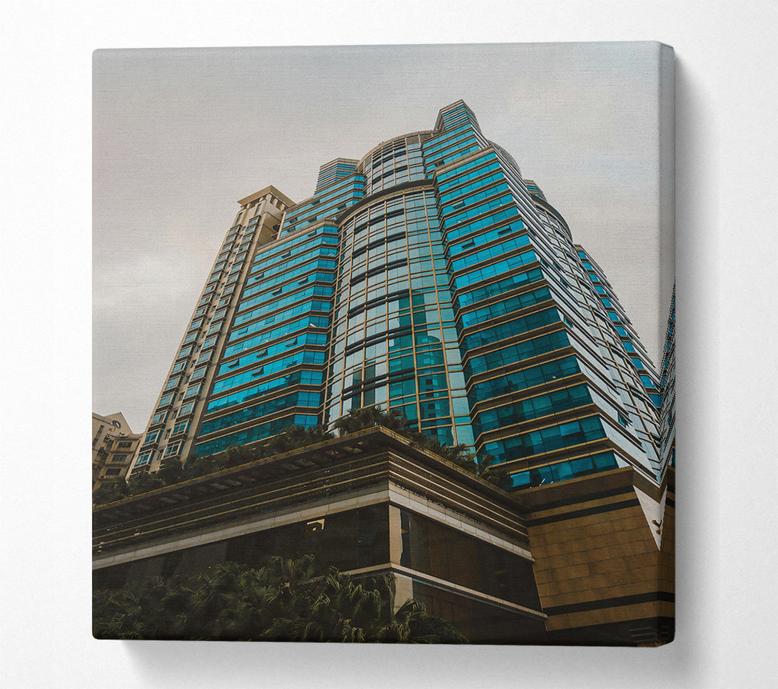  A Canvas Print of Azure Glass Tower Canvas Print