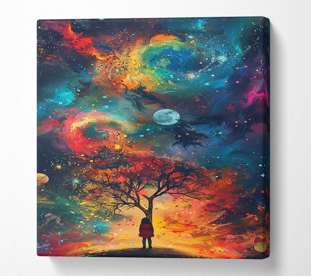  A Canvas Print of Orange Cosmic Dreamscape Canvas Print