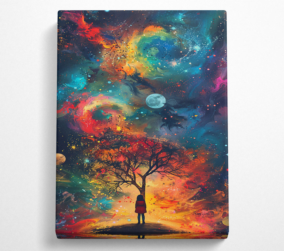  A Canvas Print of Orange Cosmic Dreamscape Canvas Print