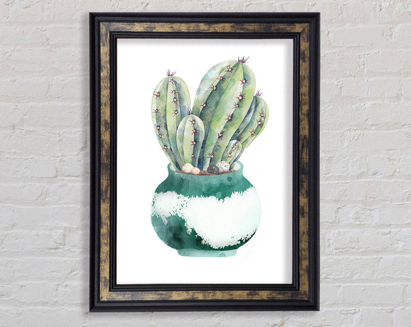 Cactus Watercolour Framed Print