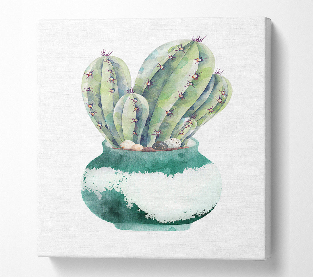  A Canvas Print of Cactus Watercolour Canvas Art