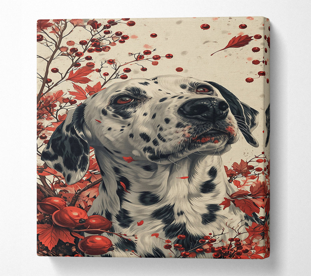  A Canvas Print of Crimson Dalmatian Dream Canvas Art