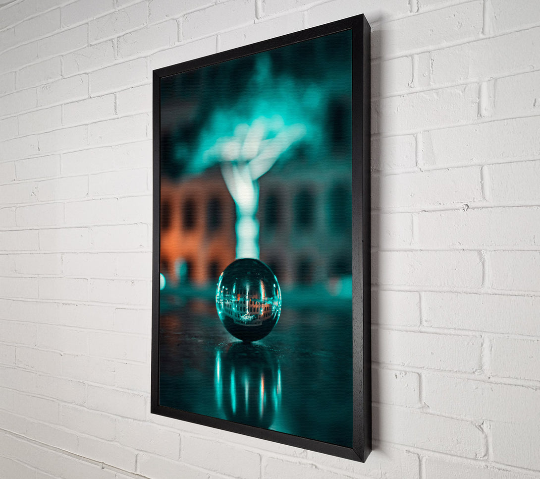  A Canvas Print of Teal City Sphere Canvas Print