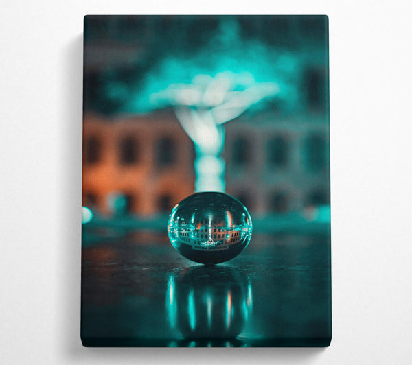  A Canvas Print of Teal City Sphere Canvas Print