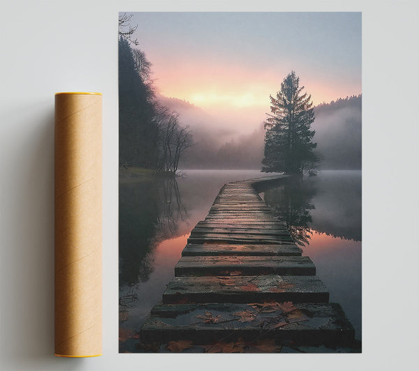 Pink Mist Pier Print