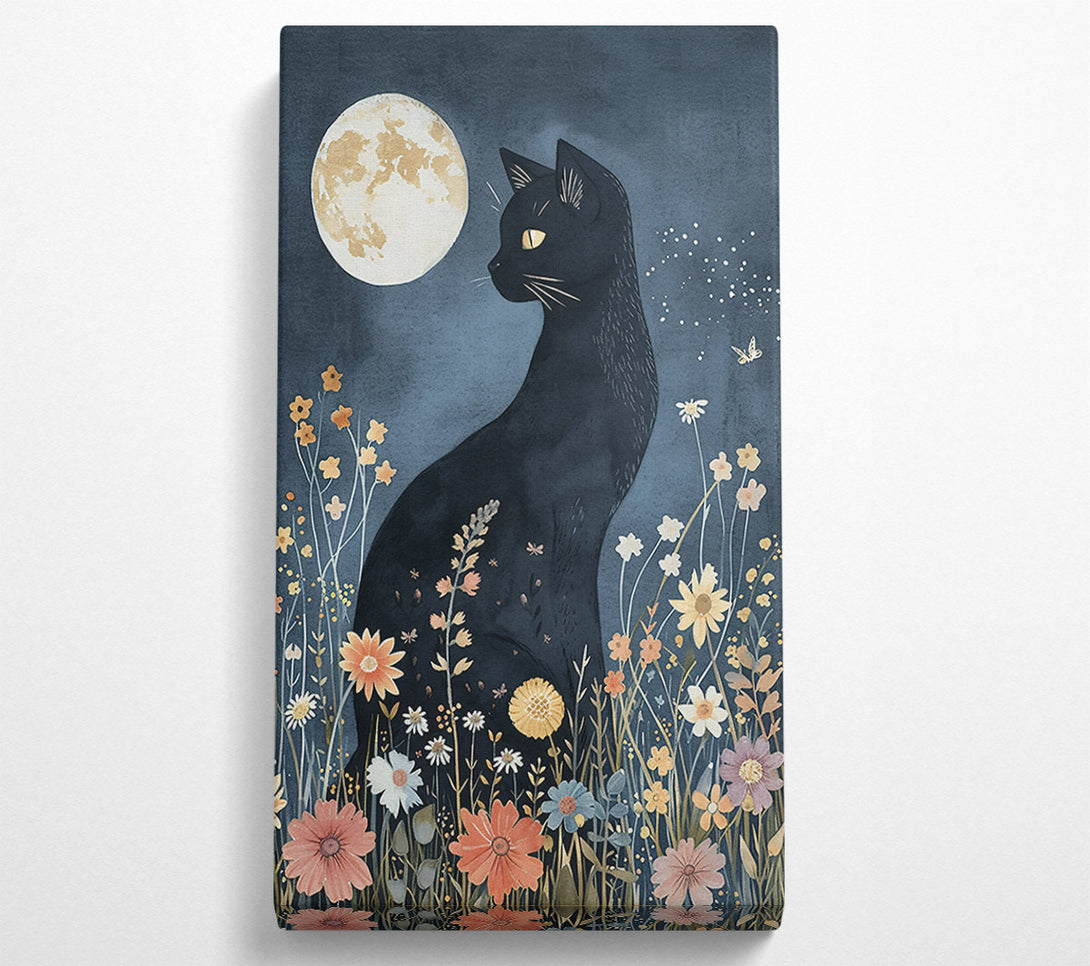  A Canvas Print of Midnight Blue Feline Canvas Art
