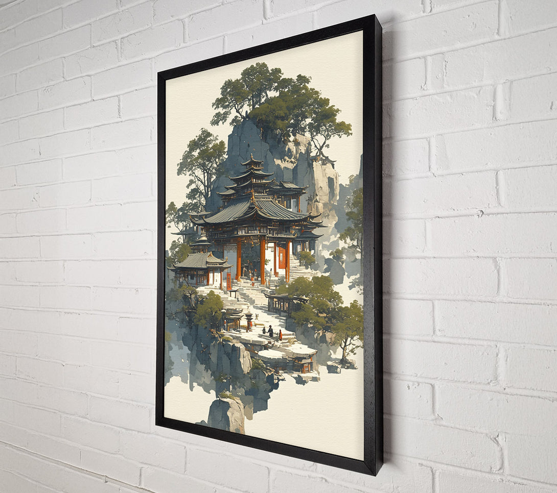  A Canvas Print of Azure Temple On Cliffs Canvas Print