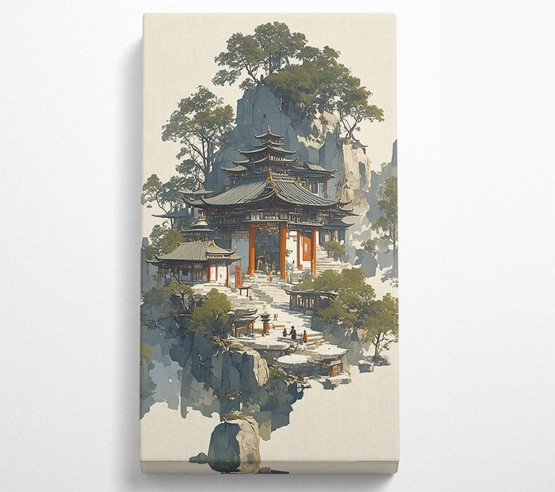  A Canvas Print of Azure Temple On Cliffs Canvas Print