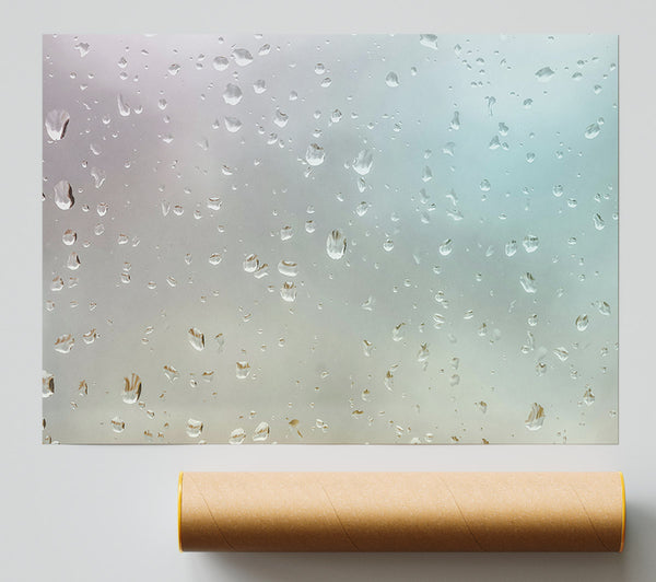 Silver Rain Drops Giclee Print